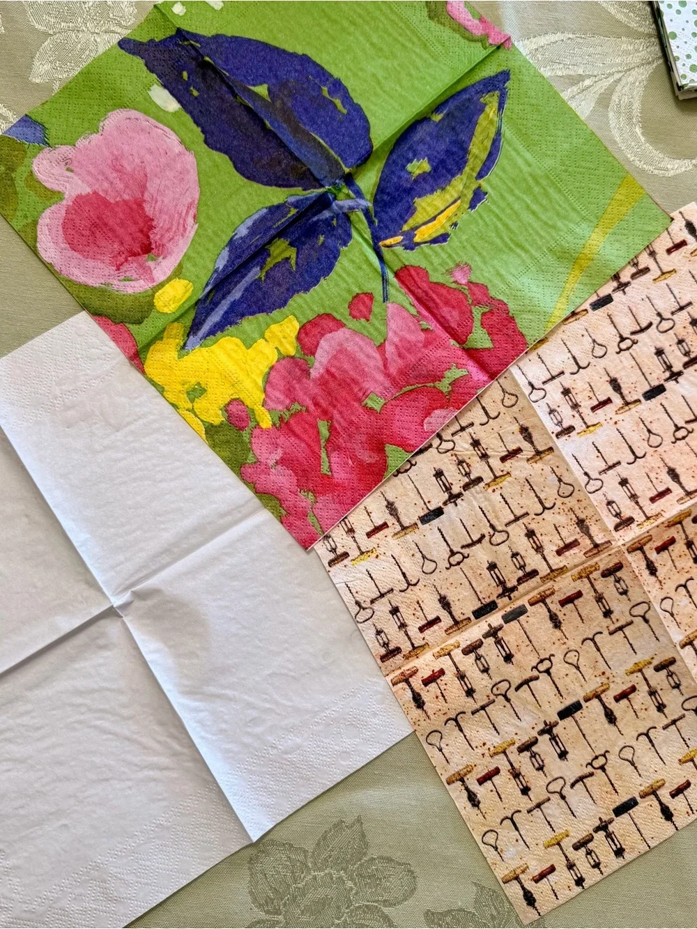 12 Decorative Paper Napkins for Decoupage Junk Journals & Paper Crafts